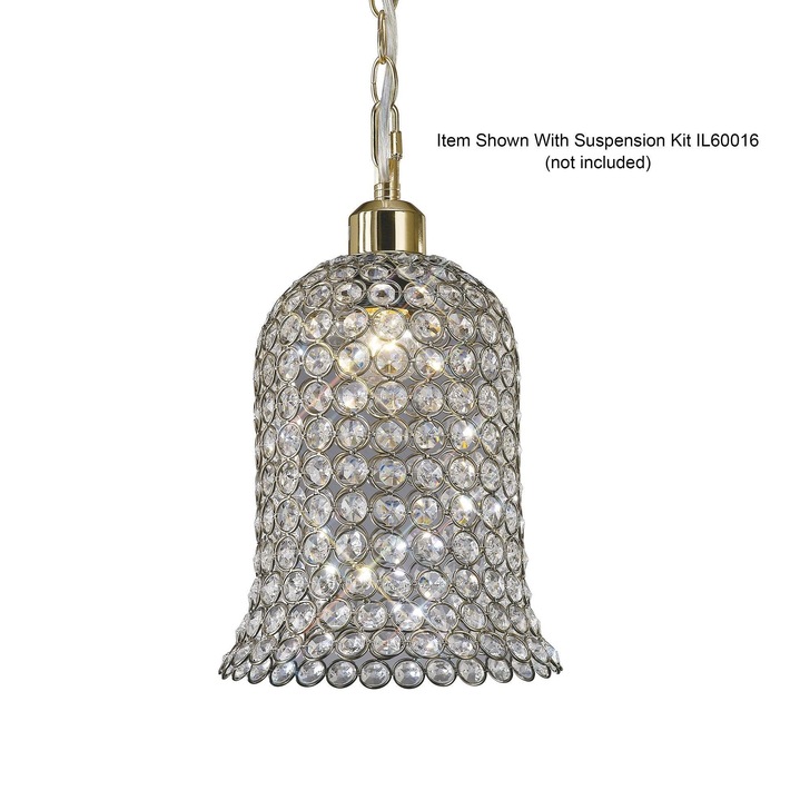 Diyas Kudo IL60031 Antique Brass Crystal Non-Electric Shade