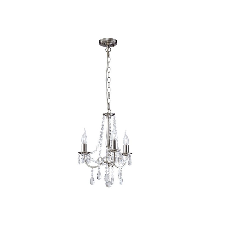 Diyas Kyra IL30973 Satin Nickel 3 Light Crystal Chandelier