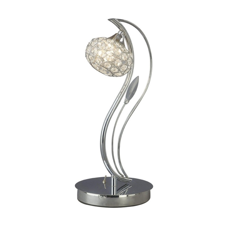 Diyas Leimo IL30959 Polished Chrome Crystal Table Lamp