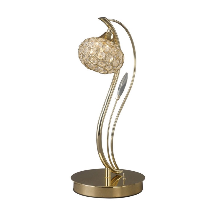 Diyas Leimo IL30969 French Gold Crystal Table Lamp