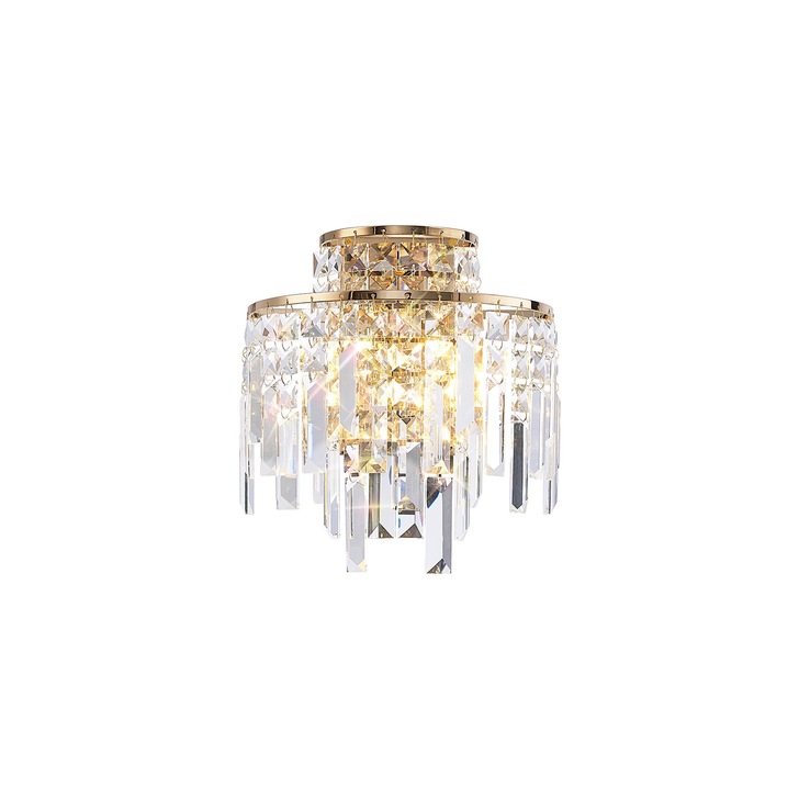 Diyas Maddison French Gold 2 Light Crystal Wall Light - IL31810