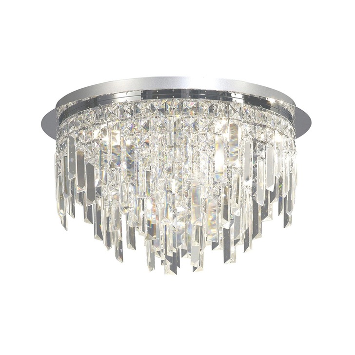 Diyas Maddison IL30251 Polished Chrome 6 Light Flush Crystal Ceiling Light