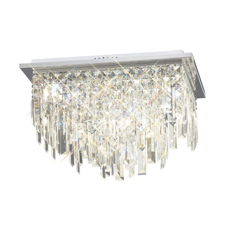 Diyas Maddison IL30252 Polished Chrome 6 Light Flush Crystal Ceiling Light