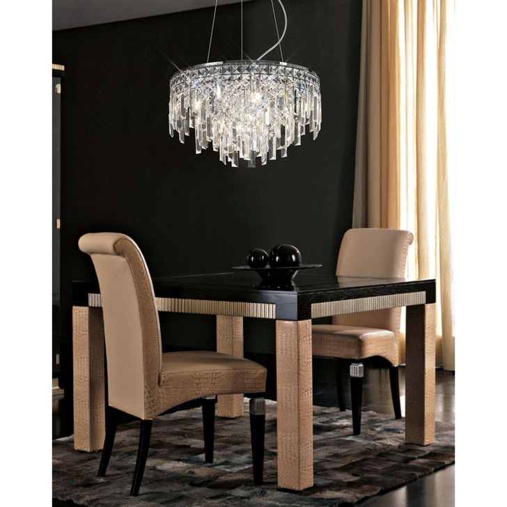 Diyas Maddison IL30254 Polished Chrome 6 Light Crystal Pendant