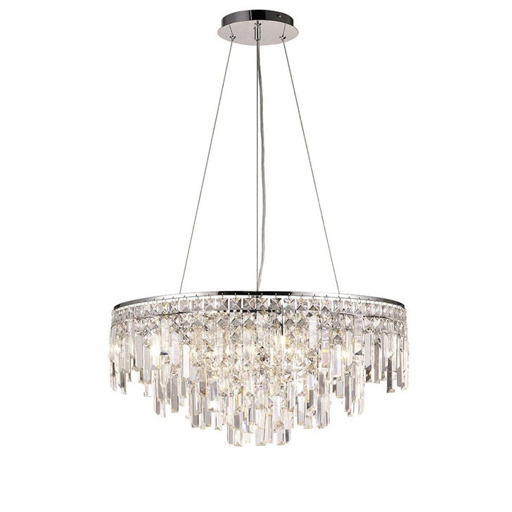 Diyas Maddison IL30256 Polished Chrome 8 Light Crystal Pendant