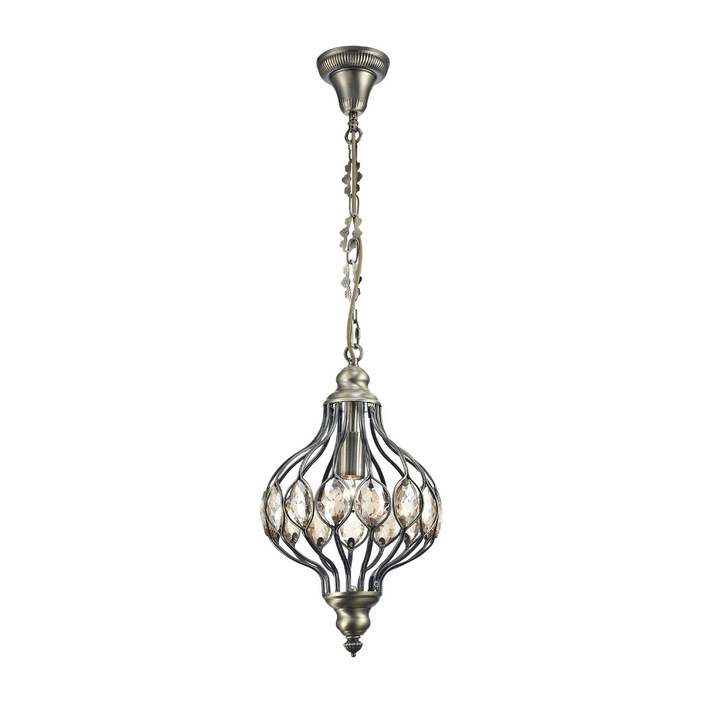 Diyas Marisa IL31570 Antique Brass Single Crystal Pendant