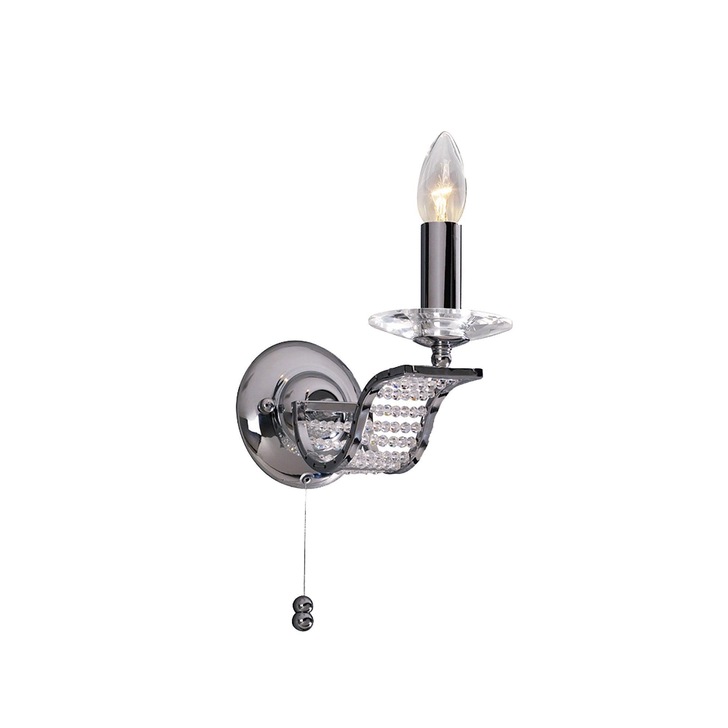 Diyas Niobe IL30341 Polished Chrome 1 Light Crystal Wall Light