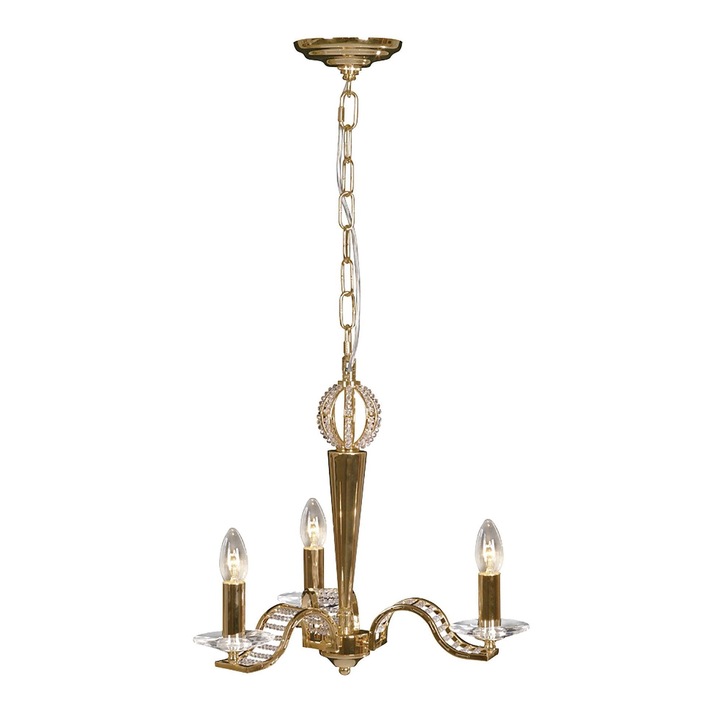 Diyas Niobe IL30443 French Gold 3 Light Crystal Chandelier