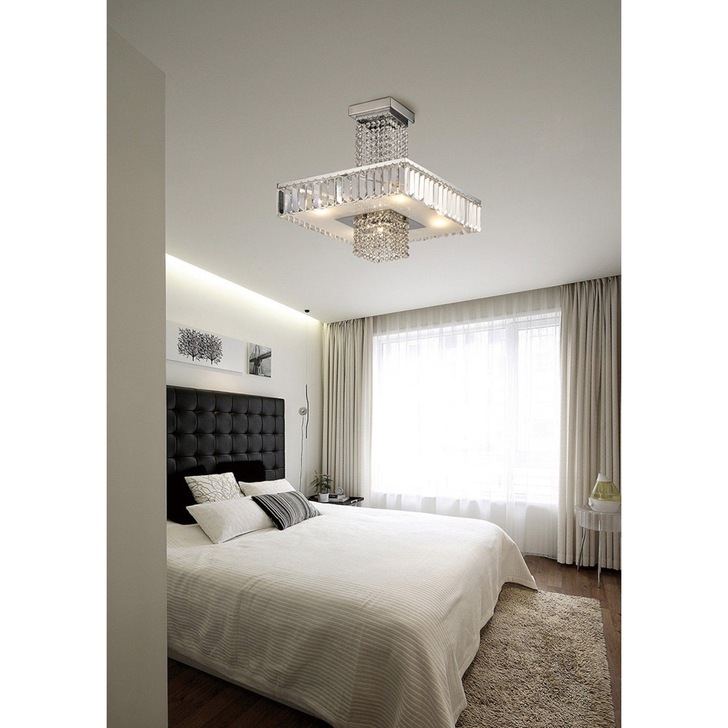 Diyas Ophelia IL31550 Polished Chrome 6 Light Semi Flush Crystal Ceiling Light