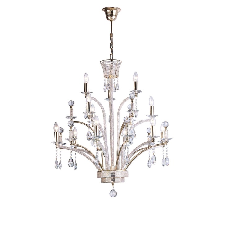 Diyas Orlando IL30381 French Gold 12 Light Crystal Chandelier