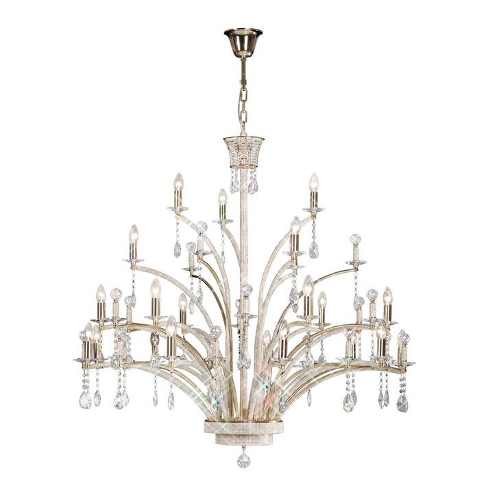 Diyas Orlando IL30390 French Gold 21 Light Crystal Chandelier