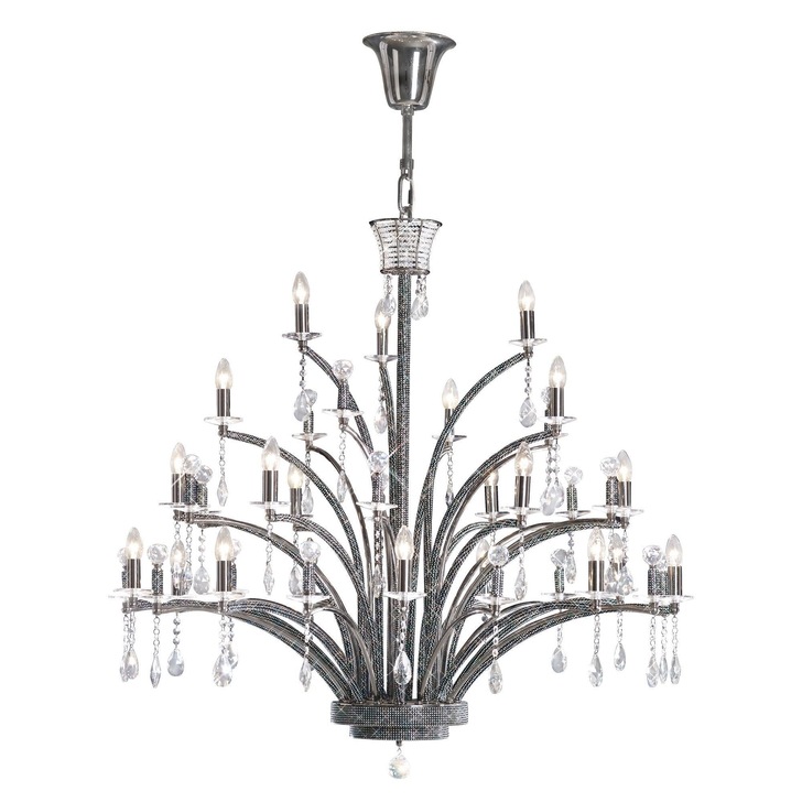 Diyas Orlando IL30490 Black Chrome 21 Light Crystal Chandelier