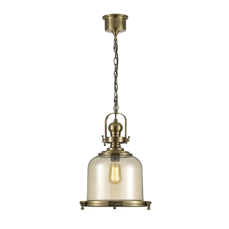 Diyas Riley IL31594 Antique Brass Medium Bell Single Pendant