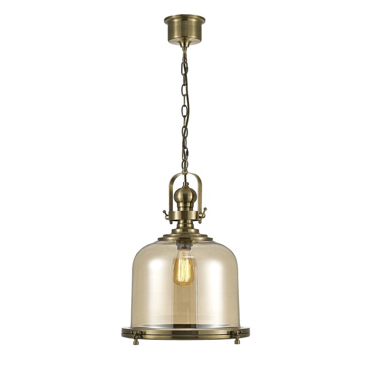 Diyas Riley IL31595 Antique Brass Large Bell Single Pendant