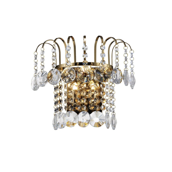 Diyas Rosina IL32052 French Gold 2 Light Crystal Wall Light