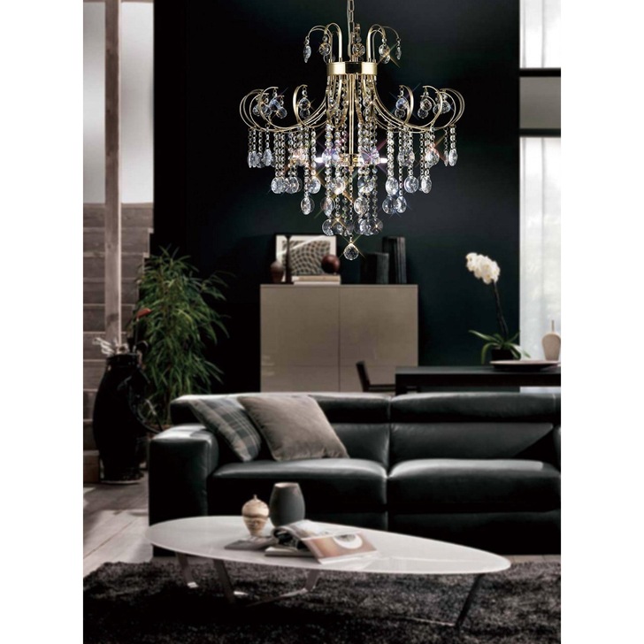 Diyas Rosina IL32055 French Gold 6 Light Crystal Chandelier