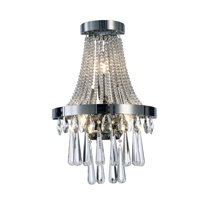 Diyas Sophia IL31434 Polished Chrome 3 Light Crystal Wall Light