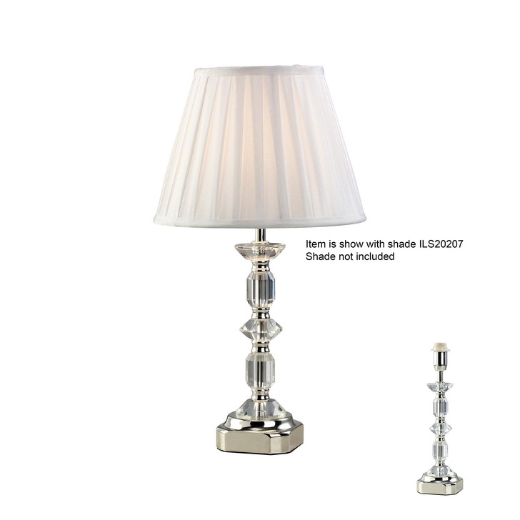 Diyas Sora IL11002 Crystal Table Lamp In Silver Finish - Base Only