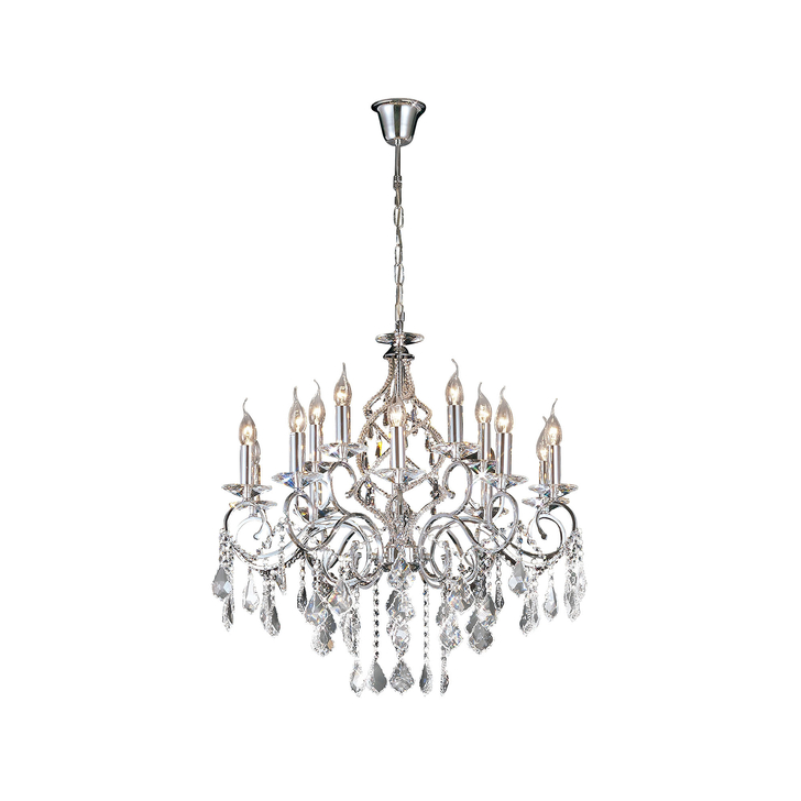 Diyas Torino IL303110+5 Polished Chrome 15 Light Crystal Chandelier