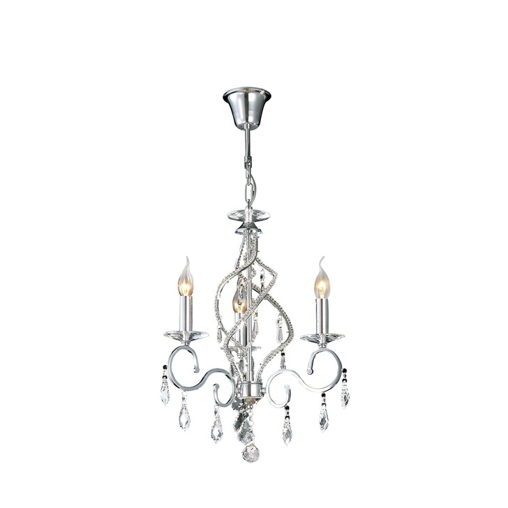 Diyas Torino IL30313 Polished Chrome 3 Light Crystal Chandelier