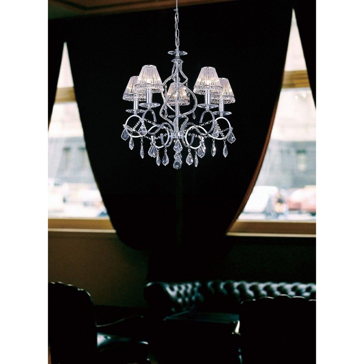 Diyas Torino IL30315 Polished Chrome 5 Light Crystal Chandelier