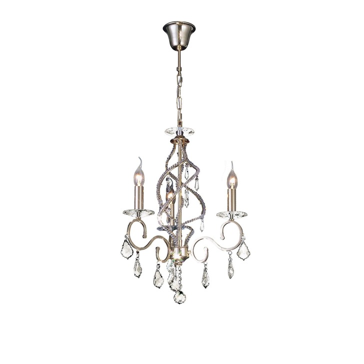 Diyas Torino IL30323 French Gold 3 Light Crystal Chandelier