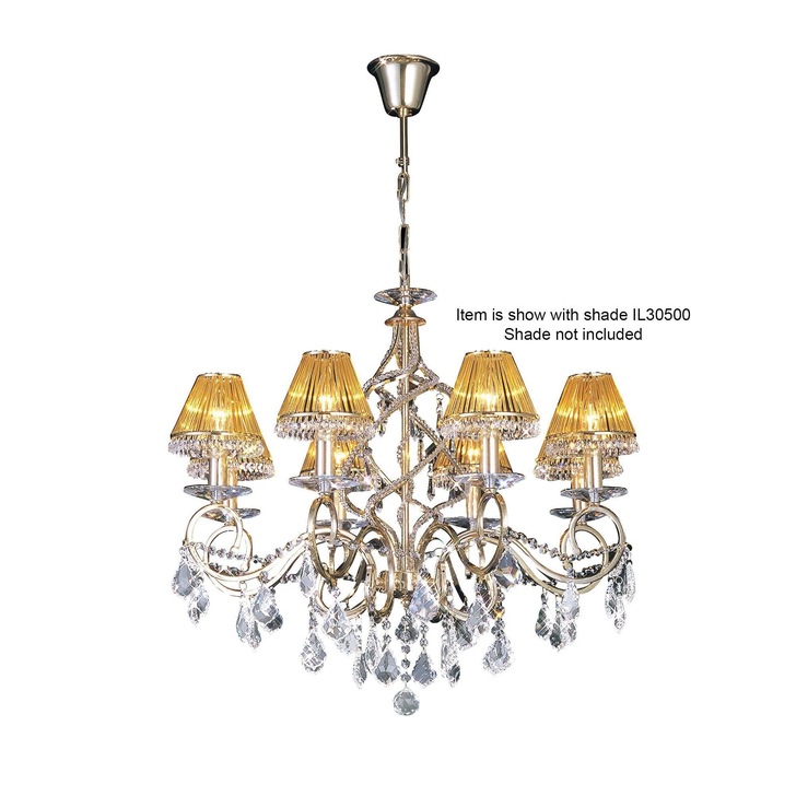 Diyas Torino IL30328 French Gold 8 Light Crystal Chandelier