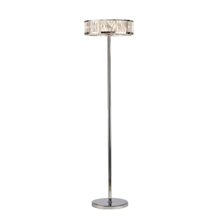 Diyas Torre IL30177 Polished Chrome 5 Light Crystal Floor Lamp