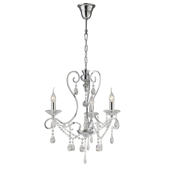 Diyas Vela IL31363 Polished Chrome 3 Light Crystal Chandelier