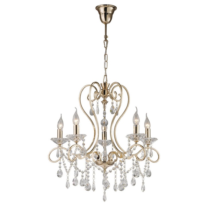 Diyas Vela IL32065 French Gold 5 Light Crystal Chandelier