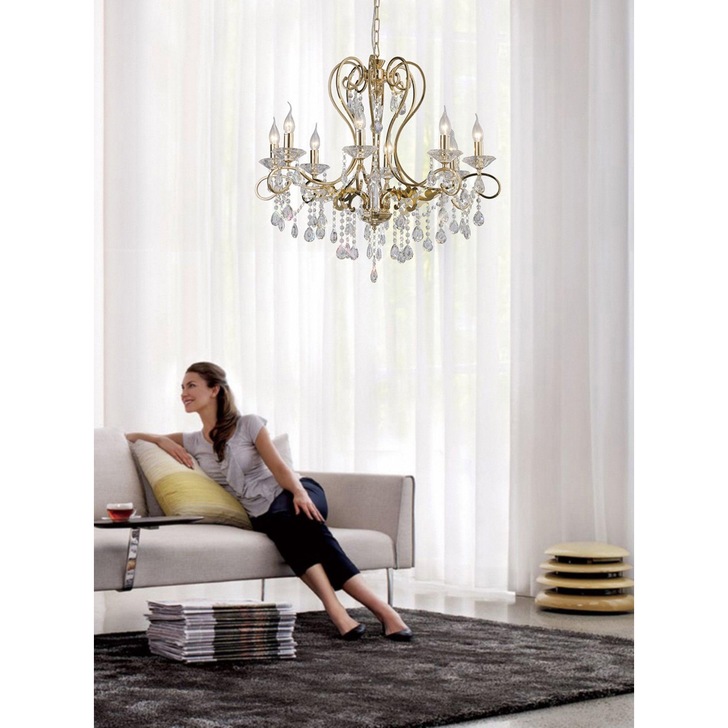 Diyas Vela IL32068 French Gold 8 Light Crystal Chandelier