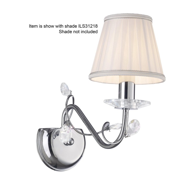 Diyas Willow IL31211 Polished Chrome 1 Light Crystal Wall Light - Fitting Only