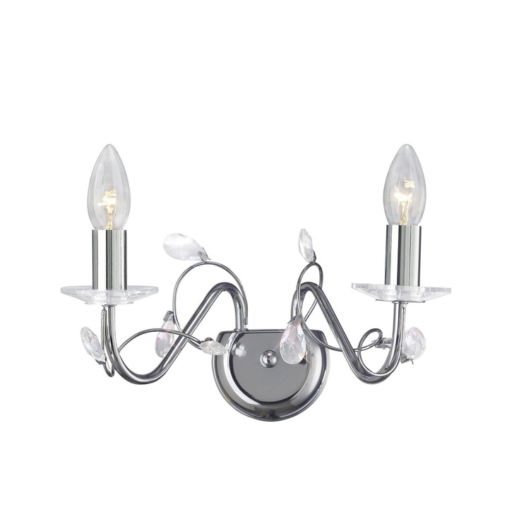 Diyas Willow IL31212 Polished Chrome 2 Light Crystal Wall Light