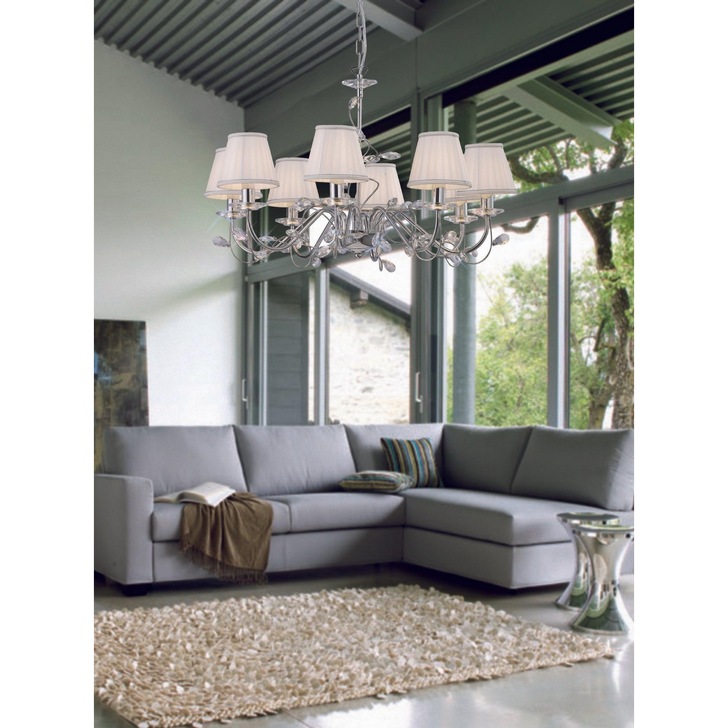 Diyas Willow IL31218 Polished Chrome 8 Light Crystal Chandelier - Fitting Only