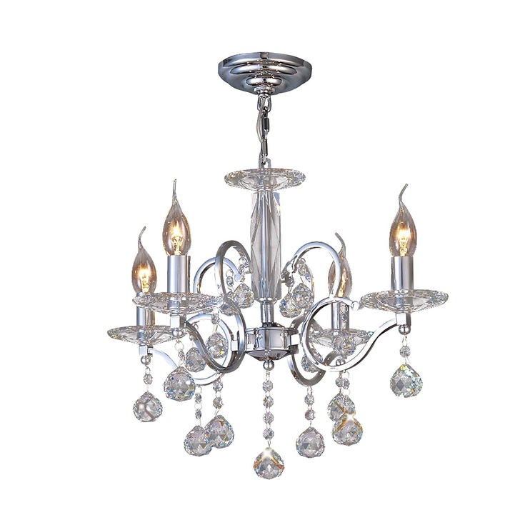 Diyas Zinta IL30124 Polished Chrome 4 Light Crystal Chandelier