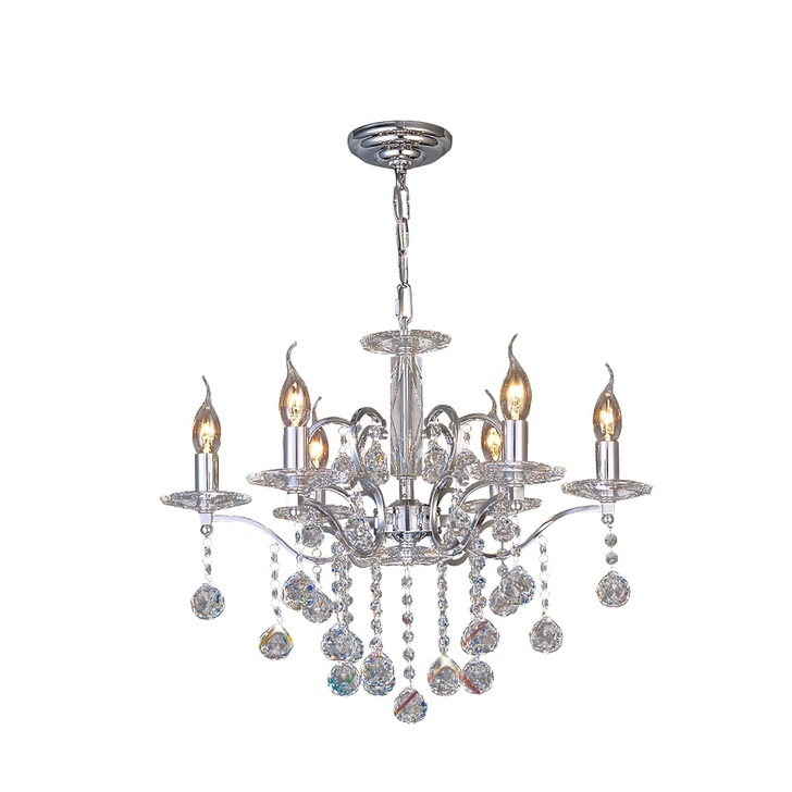 Diyas Zinta IL30126 Polished Chrome 6 Light Crystal Chandelier