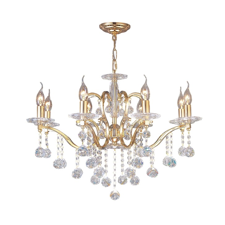 Diyas Zinta IL30228 French Gold 8 Light Crystal Chandelier