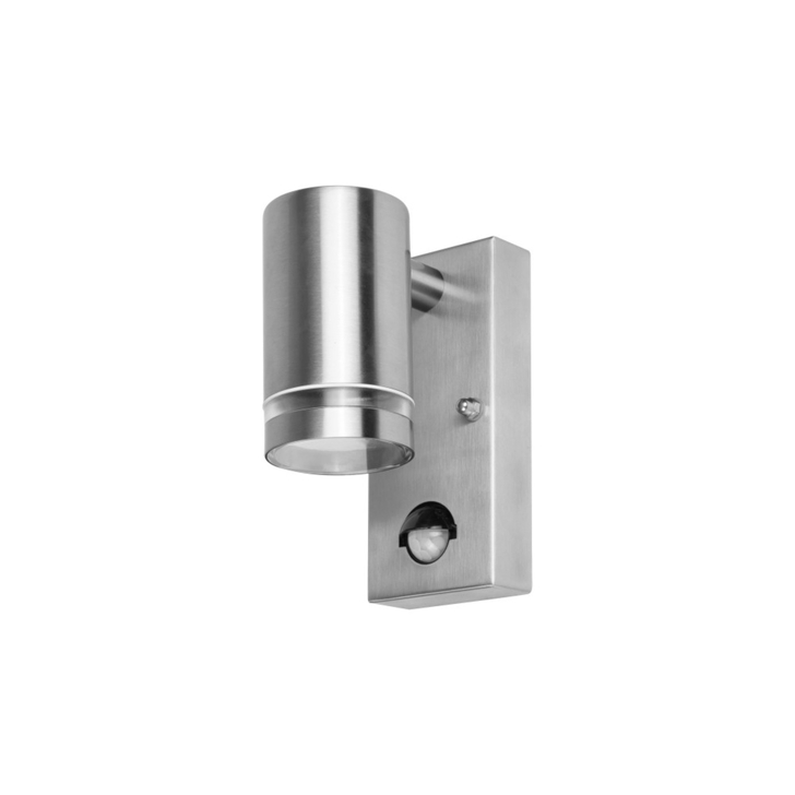 Downward Facing Outdoor Wall Light In Stainless Steel Complete With Pir - IP65