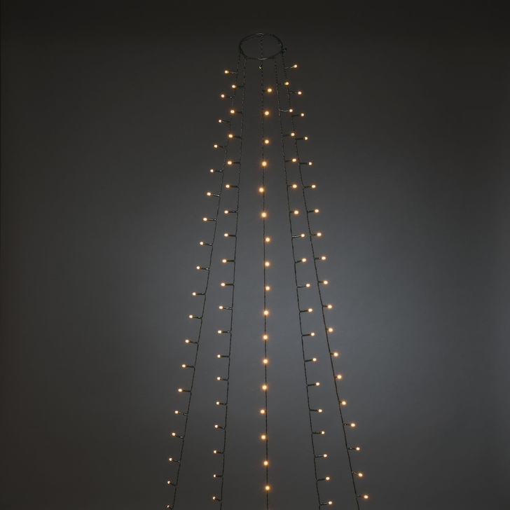 Easy Install Christmas Tree Light Set Amber Frosted LEDs 180cm