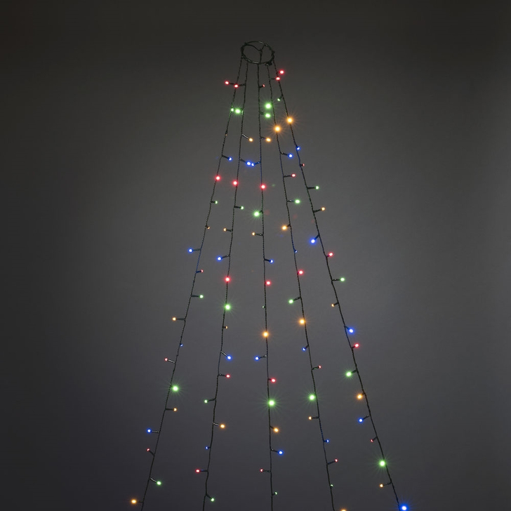 Easy Install Christmas Tree Light Set Multi-Coloured LEDs 180cm