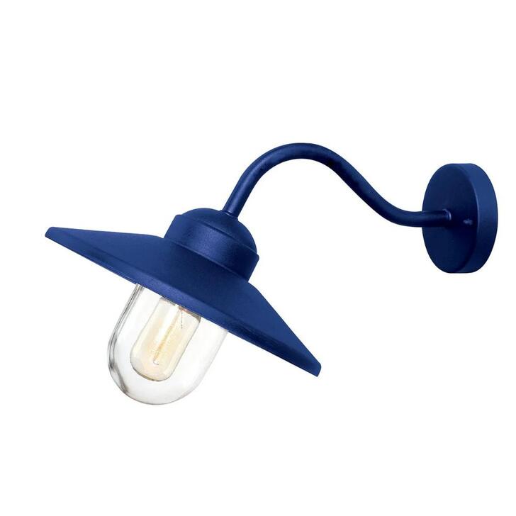 Elstead Klampenborg Navy Blue Outdoor Wall Light With Clear Glass - IP44 - Coastal Suitable