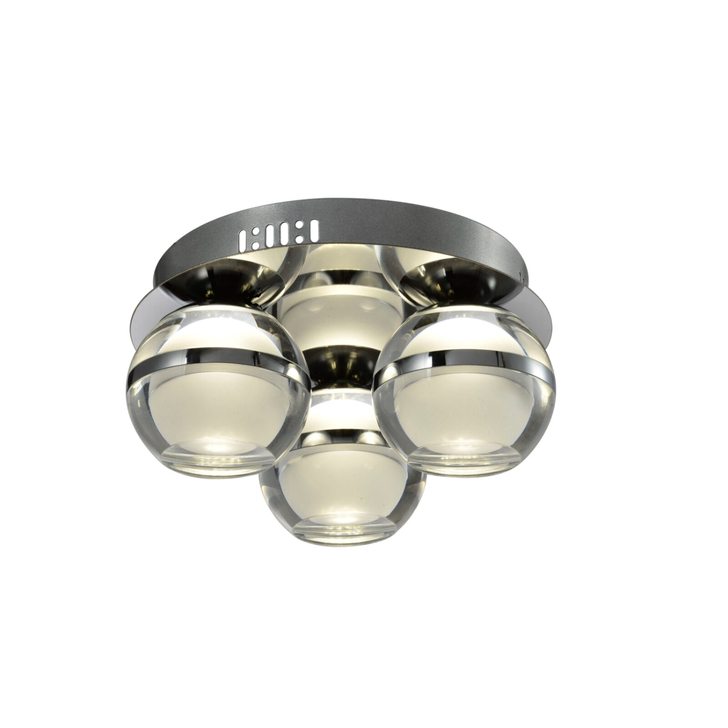 Everly Chrome 3 Light Flush Led Ceiling Light - 3500K