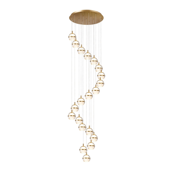 Everly Gold Finish 20 Light Led Cluster Pendant Light - 3500K