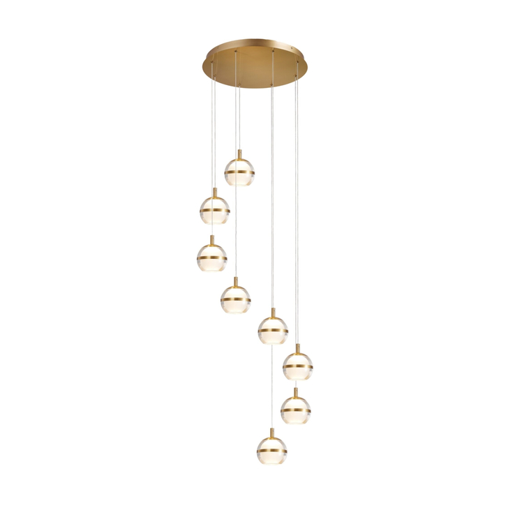 Everly Gold Finish 8 Light Led Cluster Pendant Light - 3500K