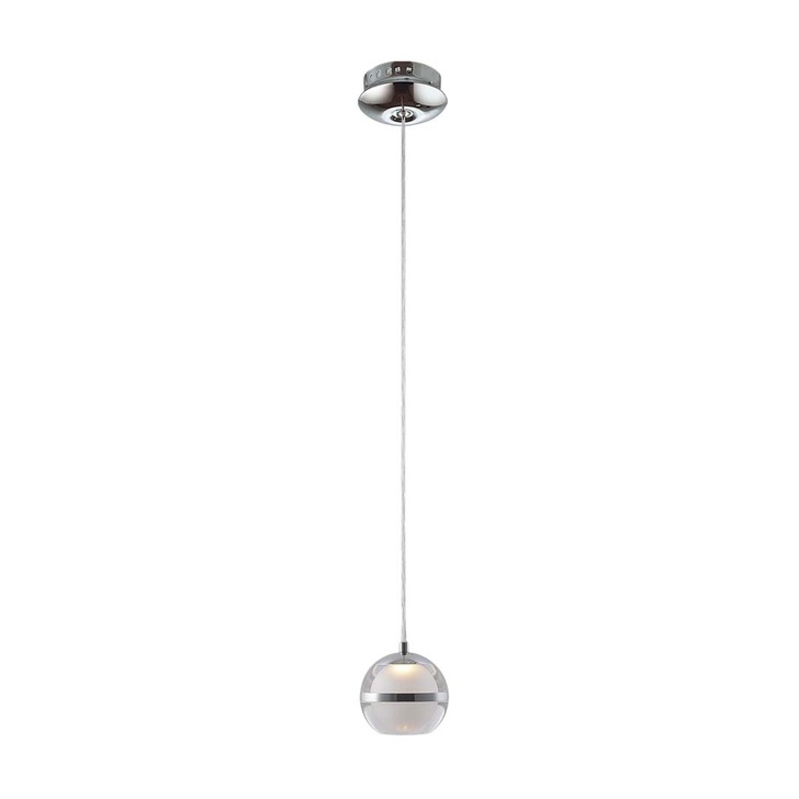 Everly Polished Chrome Single Led Pendant - 3000K