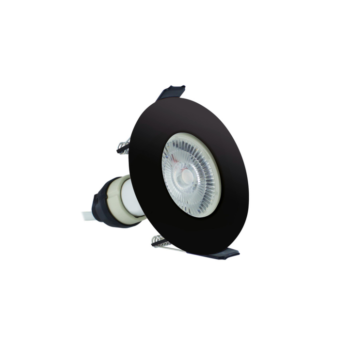 Evofire Midi Ultra Slim 85mm Black Fixed Fire Rated Ip65 Downlight - 70mm Cut Out  - Gu10