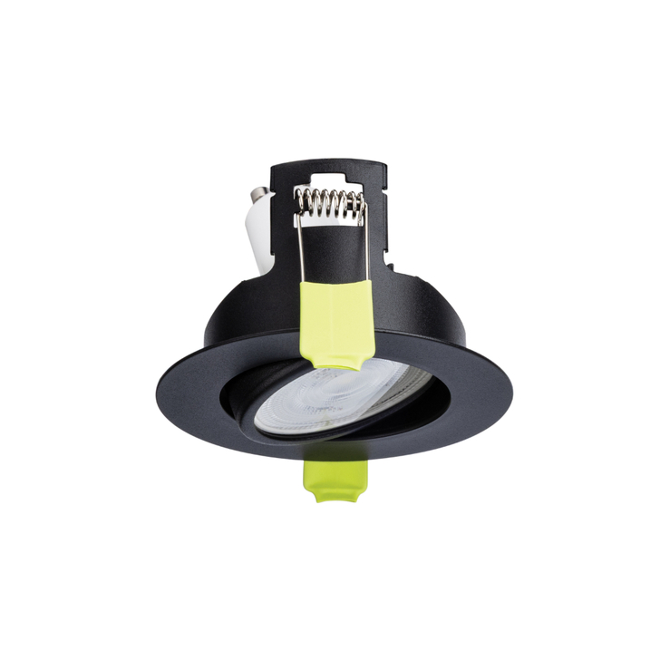 Evofire Midi Ultra Slim 85mm Black Tiltable Fire Rated Ip20 Downlight - 85mm Cut Out  - Gu10