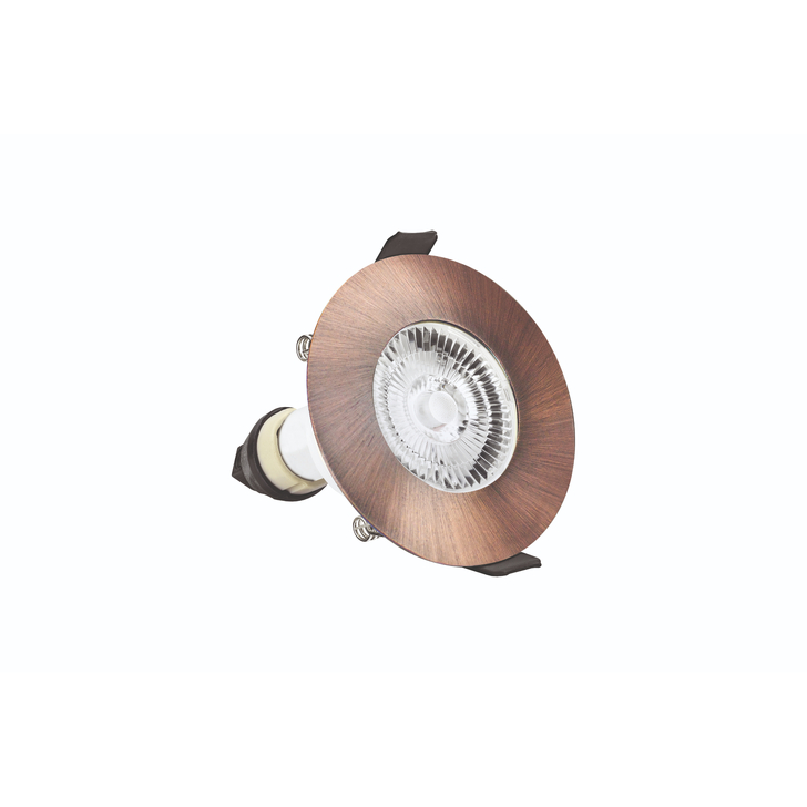 Evofire Midi Ultra Slim 85mm Copper Finish Fixed Fire Rated Ip65 Downlight - 70mm Cut Out  - Gu10