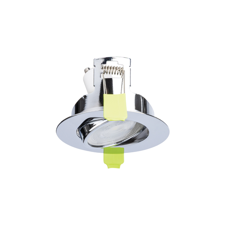 Evofire Midi Ultra Slim 85mm Polished Chrome Tiltable Fire Rated Ip20 Downlight - 85mm Cut Out  - Gu10
