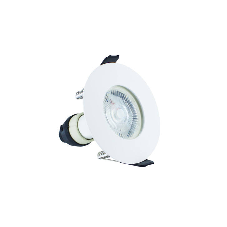 Evofire Midi Ultra Slim 85mm White Fixed Fire Rated Ip65 Downlight - 70mm Cut Out  - Gu10